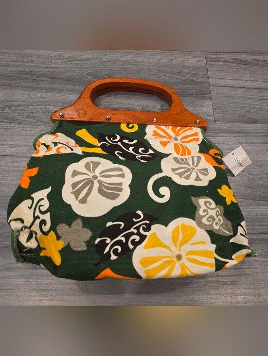 J. Crew Handbags - JCREW Vintage Inspired Tapestry Wood Handle NWT